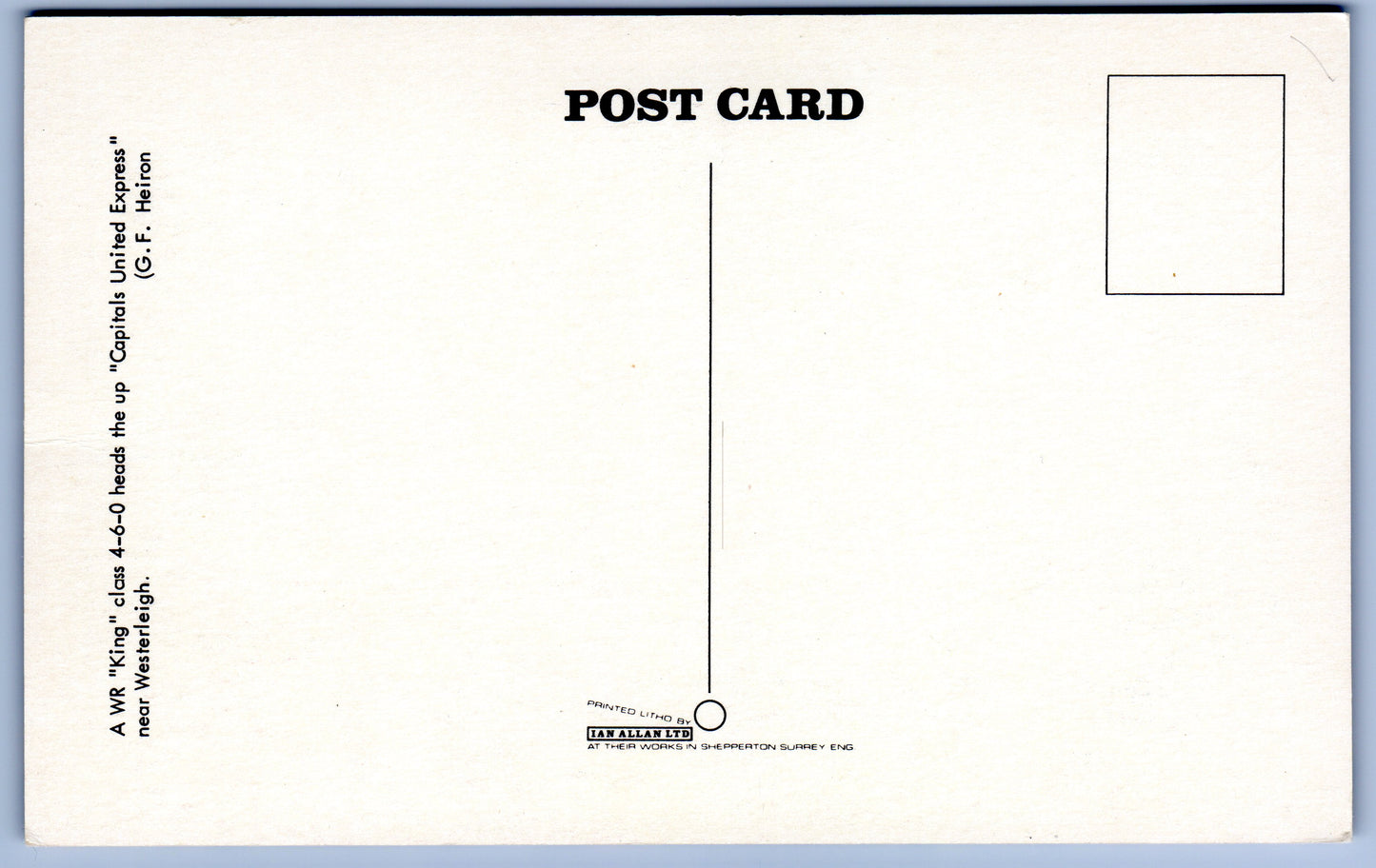 Capitals United Express steam train railway locomotive vintage postcard