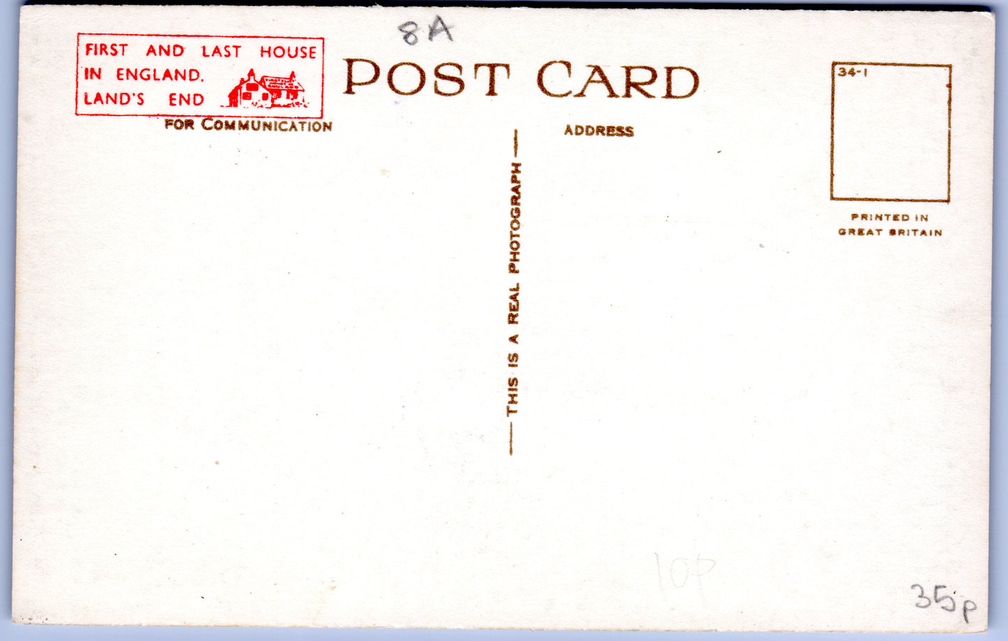 First and Last House at Lands End real photo old postcard