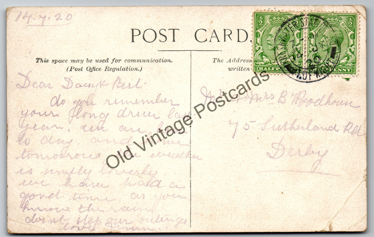 Needles landmark chalk rock formations, Isle of Wight Postcard - posted 1920 vintage