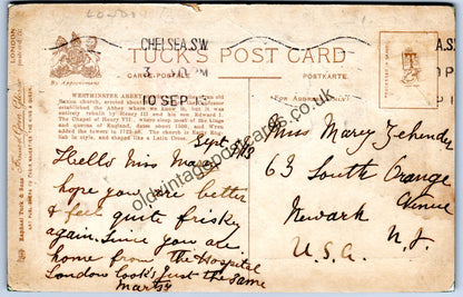 Westminster Abbey, London, collectable Raphael Tuck old postcard