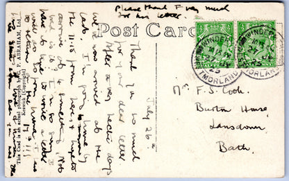 Blea Tarn and Langdale Pikes old real photo postcard 1925
