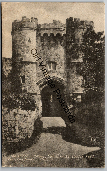 Carisbrooke Castle - The Great Gateway - Isle of Wight early 1900s Postcard