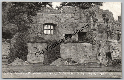 Carisbrooke Castle -  Isle of Wight - King Charles 1st Prison Window Postcard Unposted