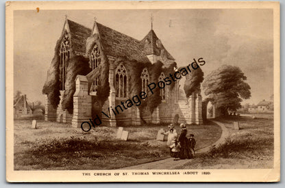 Church of St Thomas, Winchelsea – About 1820 - Vintage Postcard