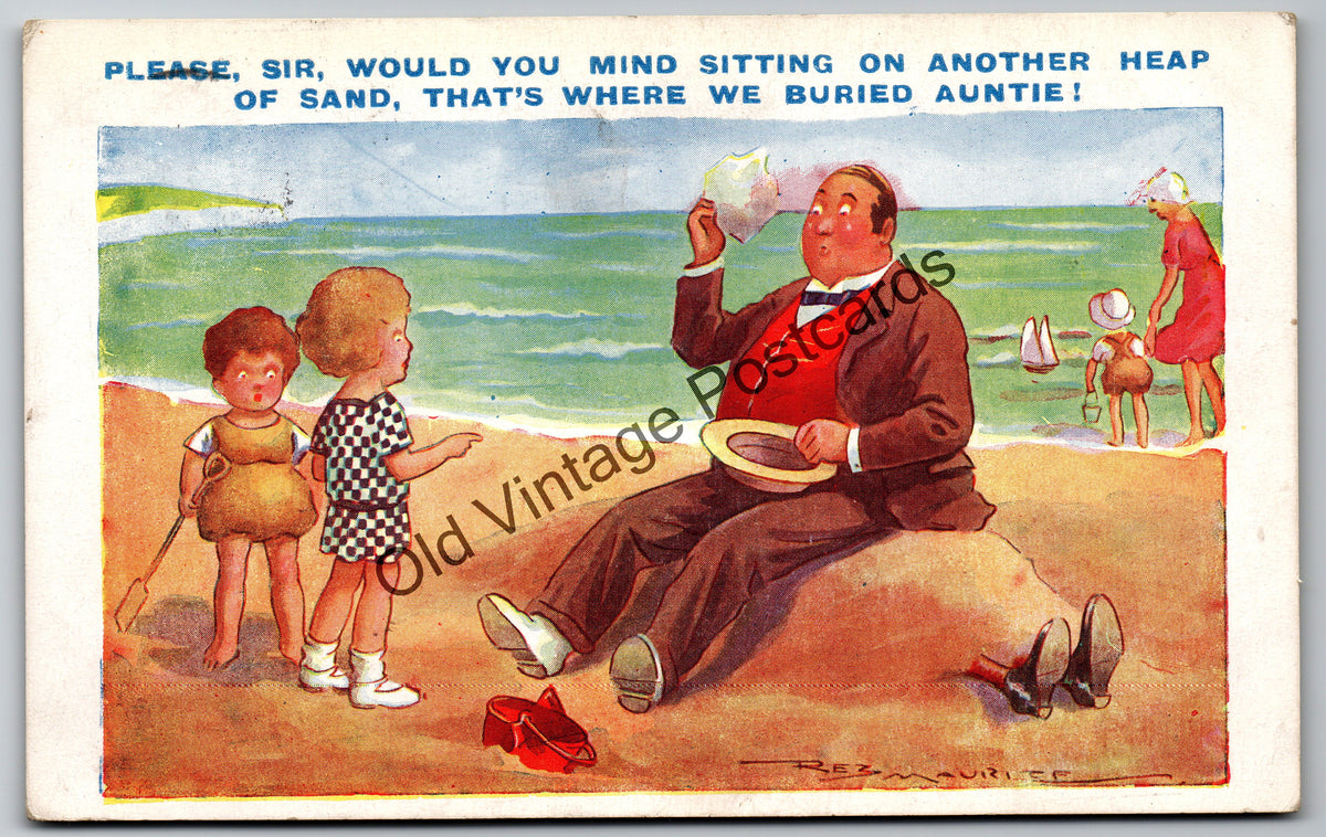 Comic Postcard – “Where We Buried Auntie!” – Regent Series 1927