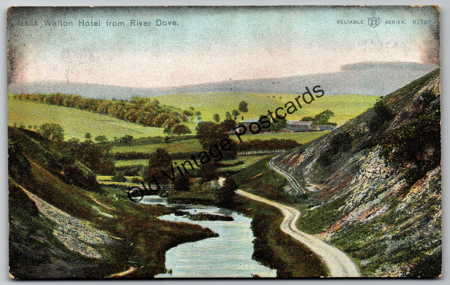 Izaak Walton Hotel from River Dove, Dovedale Postcard - Country House Hotel - Unposted early 1900s vintage