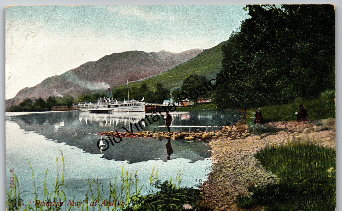Lake District Postcard – S.S. “Princess May” – Mountain Steamer Scene