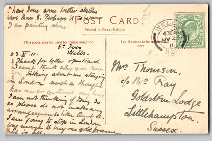 Nave looking East Salisbury Cathedral 1911 old collectable postcard