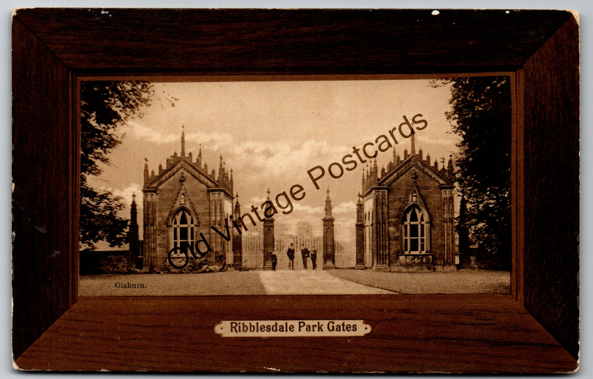 Ribblesdale Park Gates Postcard, Gisburn – West End Series