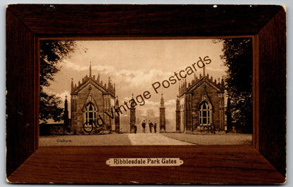 Ribblesdale Park Gates Postcard, Gisburn – West End Series