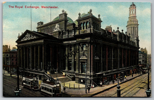 Vintage Royal Exchange Manchester Postcard – Historic Building – Early 1900s