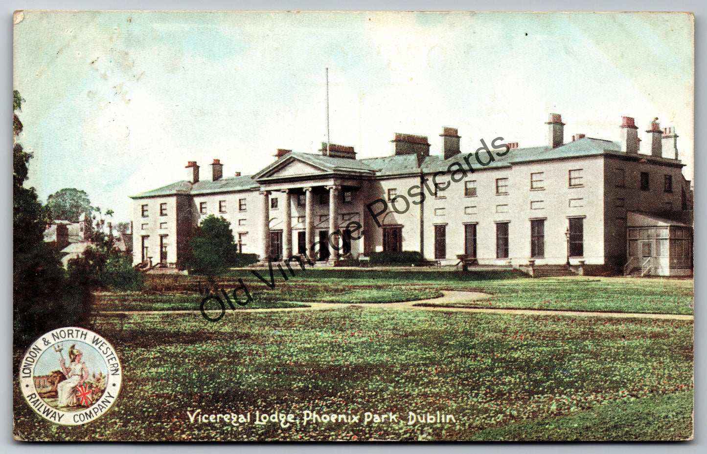 Phoenix Park Dublin Postcard – Viceregal Lodge – Posted 1906 Vintage