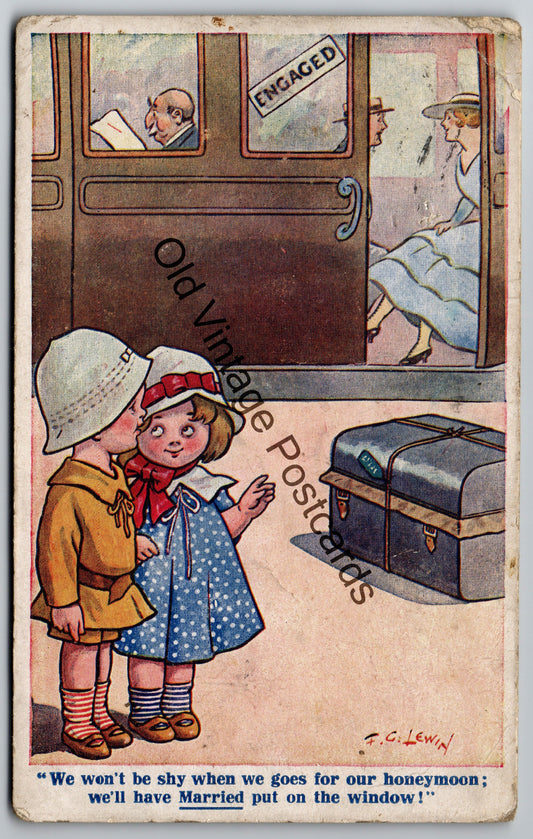 Vintage Comic Postcard – “We Won’t Be Shy” Honeymoon Joke – Tuck’s Comique Series