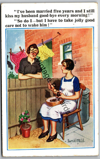 Vintage Donald McGill Comic Postcard – Married Life – 1933