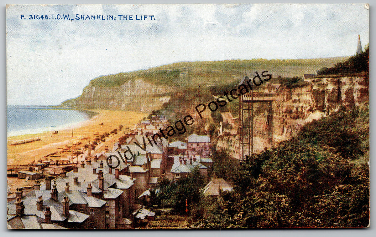 Vintage Isle of Wight Postcard – Shanklin Lift – Photochrom No. 31646