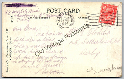 Vintage Comic Postcard – “On the Rocks at Yarmouth” – 1924