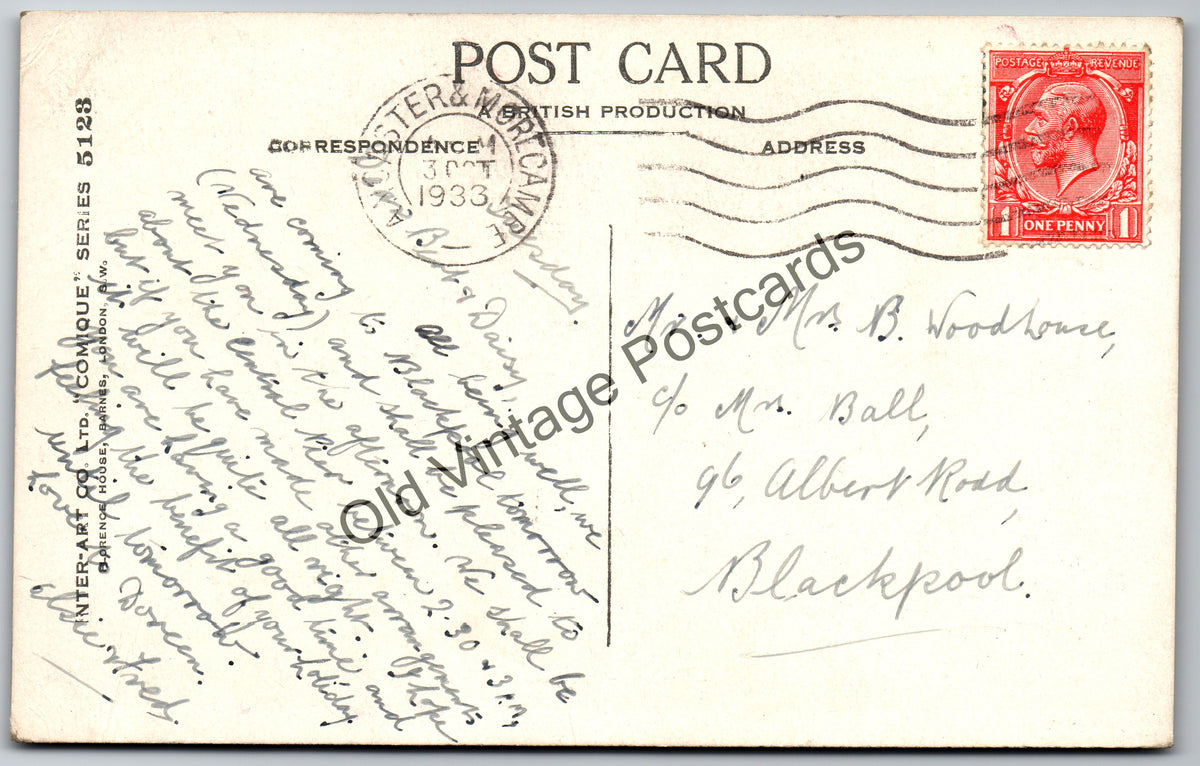 Vintage Humour Postcard – "Did I Miss a Step?" Funny Comic Scene – 1933