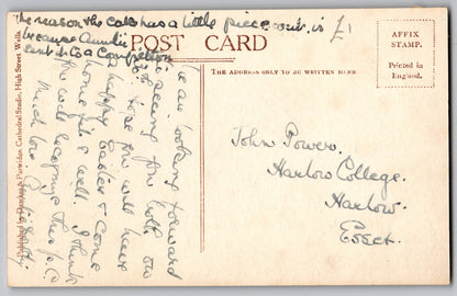 Wells Cathedral Choir Looking West interesting old postcard